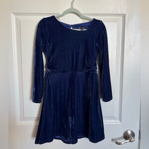 Ava&Yelly Velvet Navy Dress